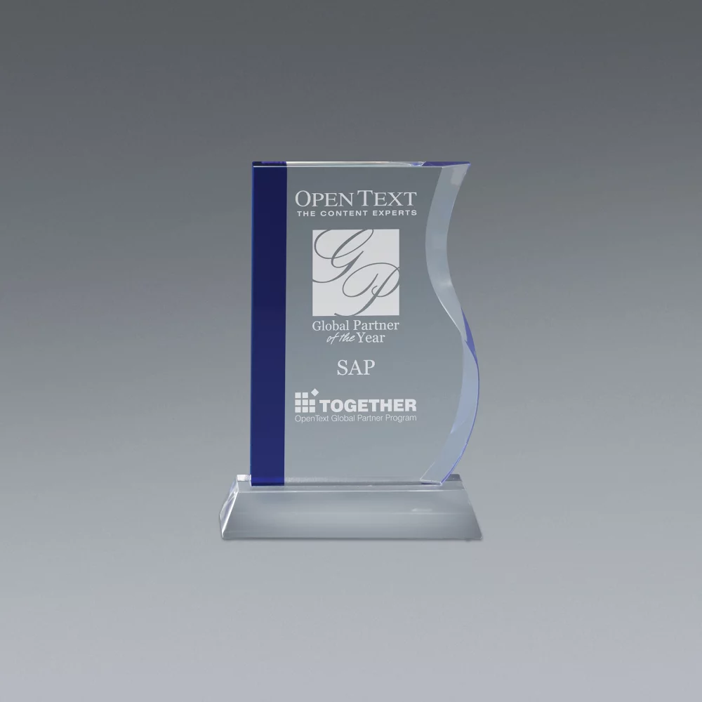 Blue Wave Medium Crystal Award