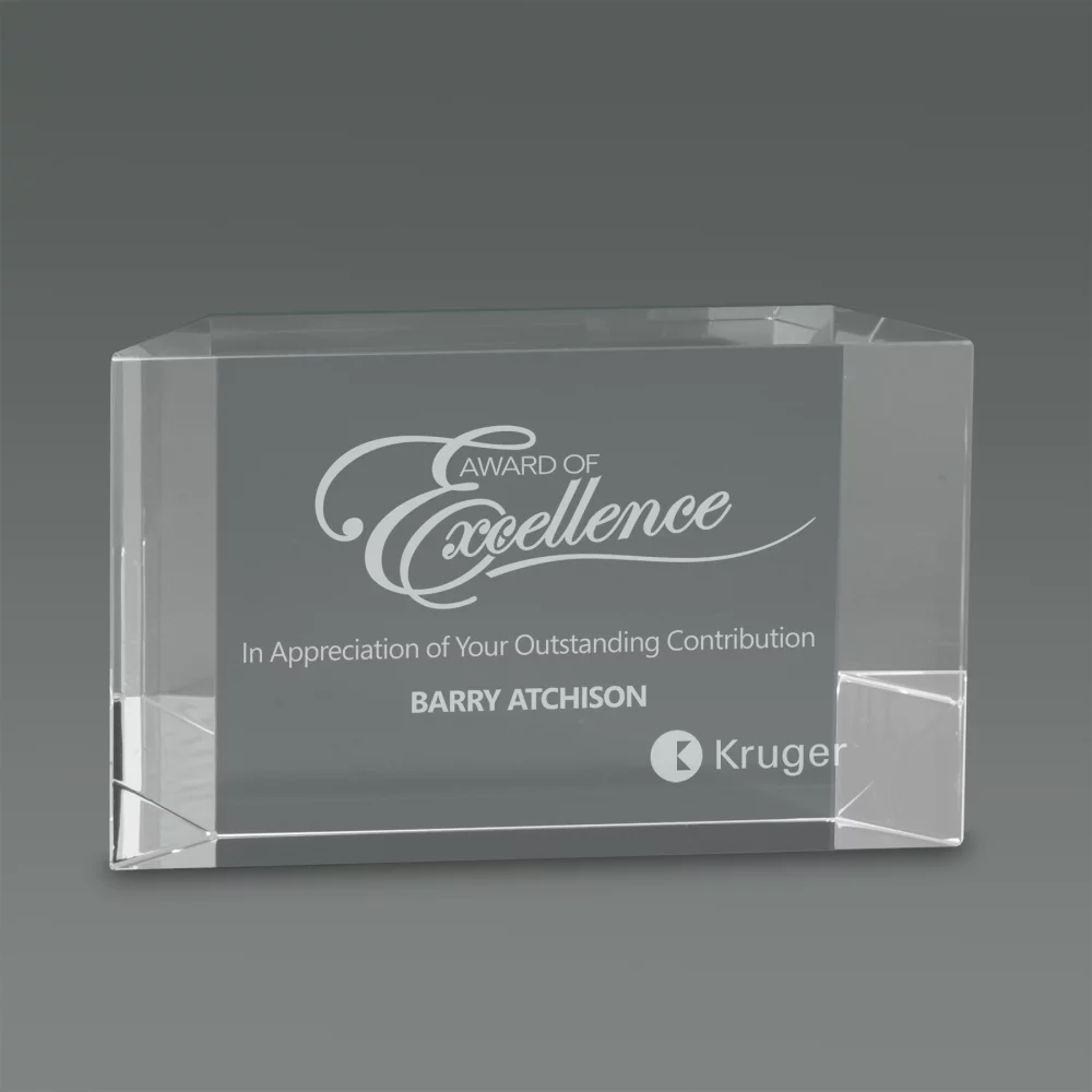 Prix du bloc de cristal en forme de rectangle (6"x3.75")