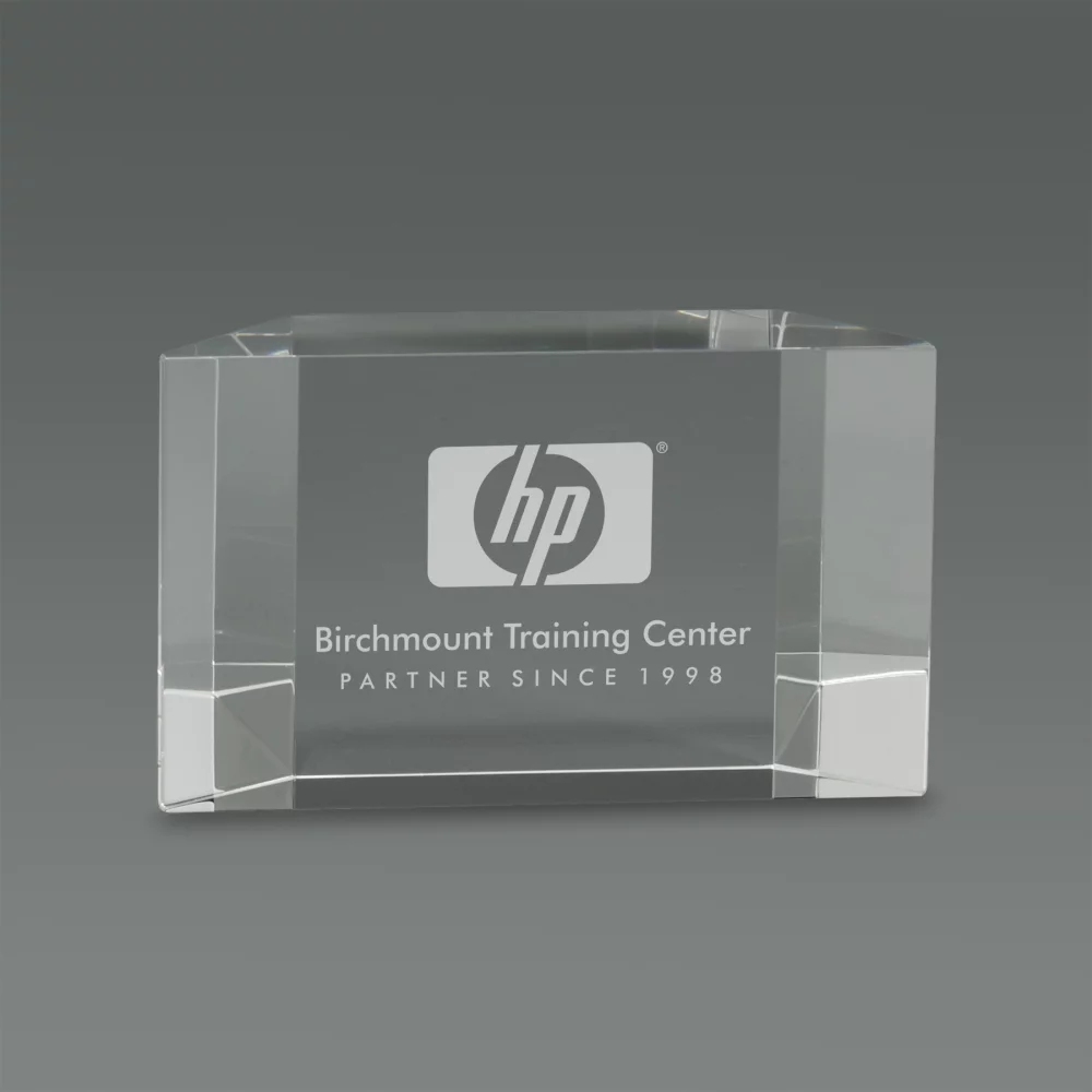 Prix du trophée en cristal en forme de bloc rectangle (5"x3")