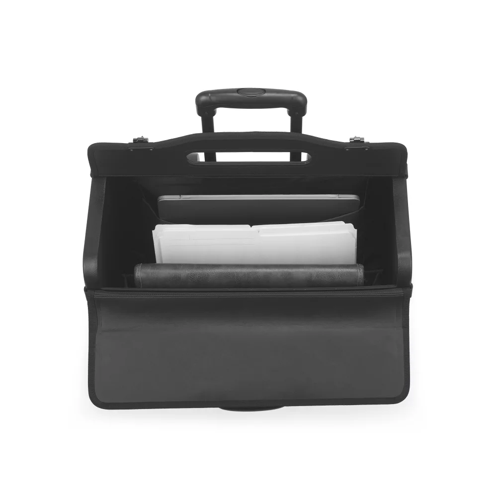 Warren Business Case on Wheels w/Textured Vegan Leather