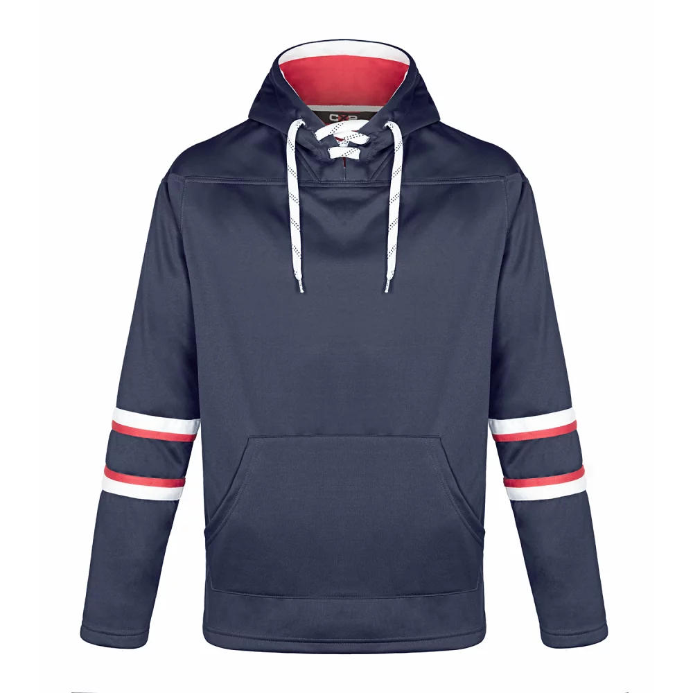 Dangle Adult Pullover Hockey Lace Hooded Sweatshirt