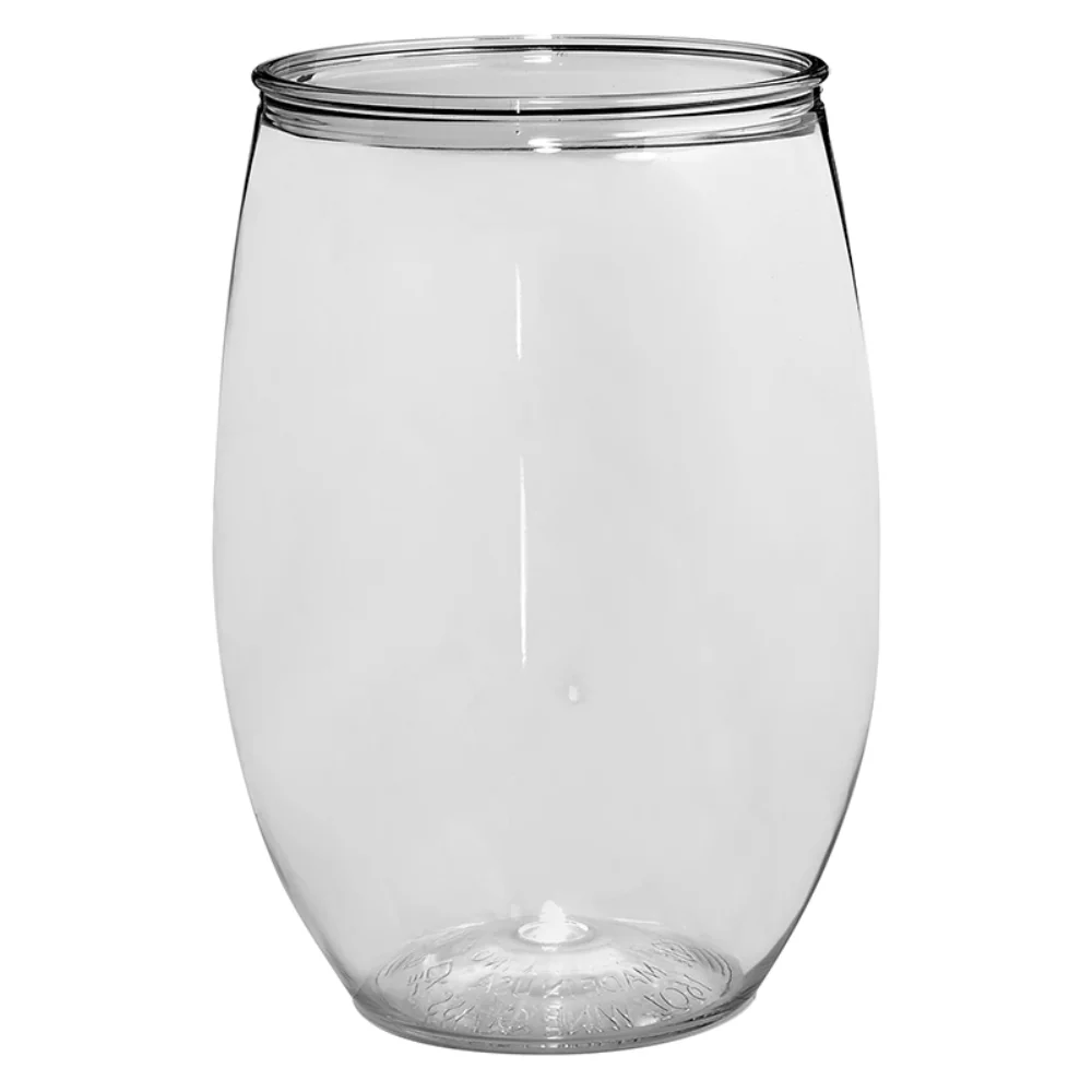 Verre à vin sans pied en PET de 16 oz.