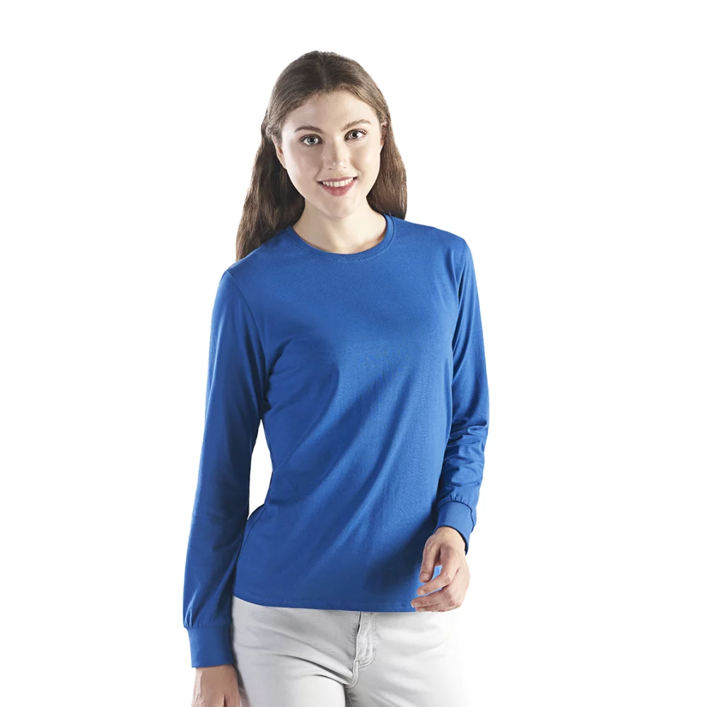 T-shirt à manches longues en coton col rond Breeze