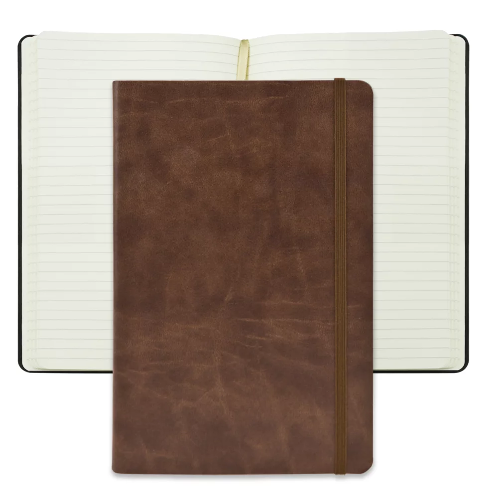 Journal en cuir ivoire de taille moyenne