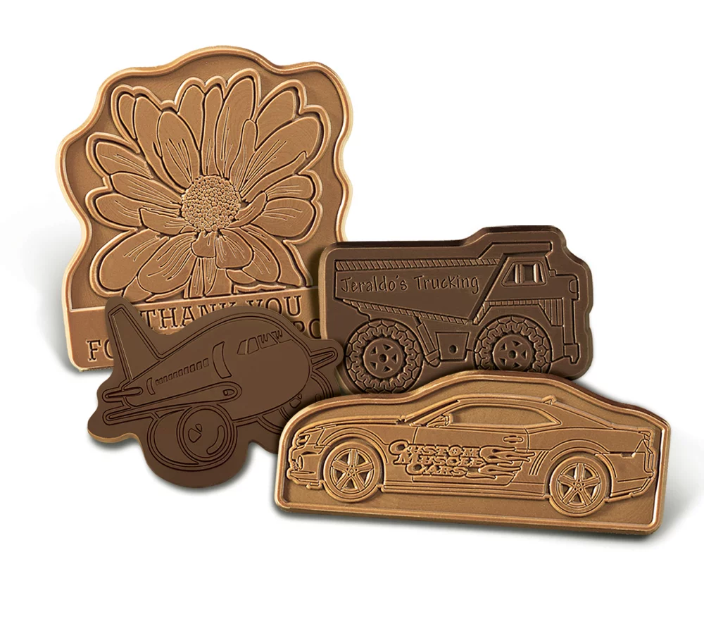 Small Custom Chocolate Shape In Clear Cellophane (3"x3")