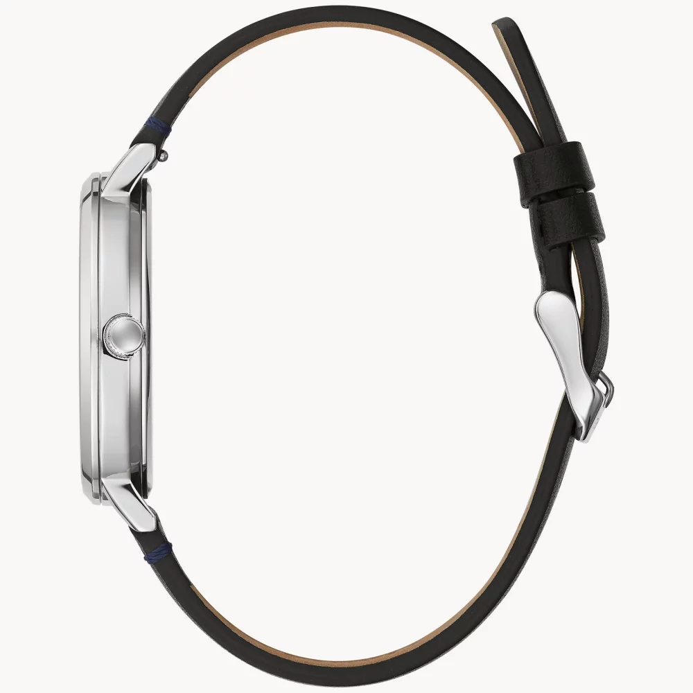Montre Caravelle® Collection pour hommes en argent avec cadran rond bleu Min Max