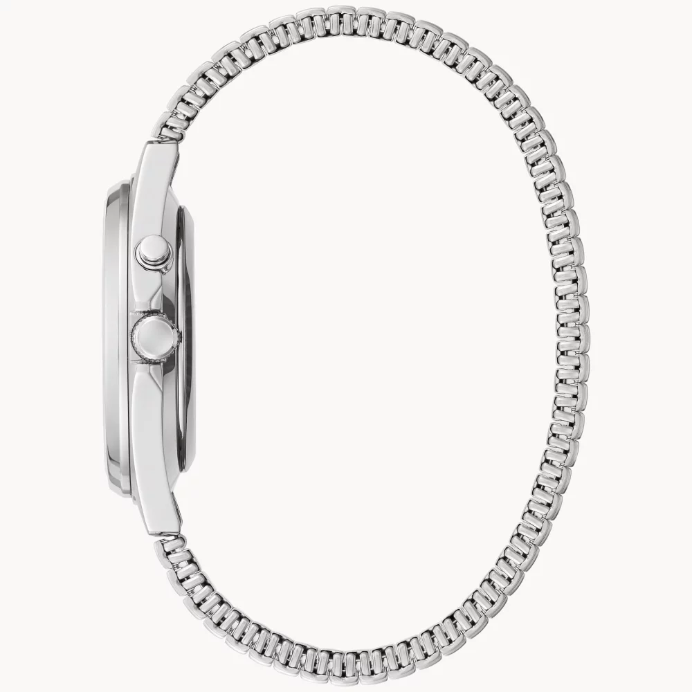 Montre traditionnelle pour homme de la collection Caravelle® en argent avec éclairage.