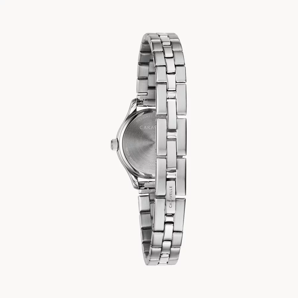 Caravelle® Collection Women's Silver Traditional Watch w/Round Silver White Dial