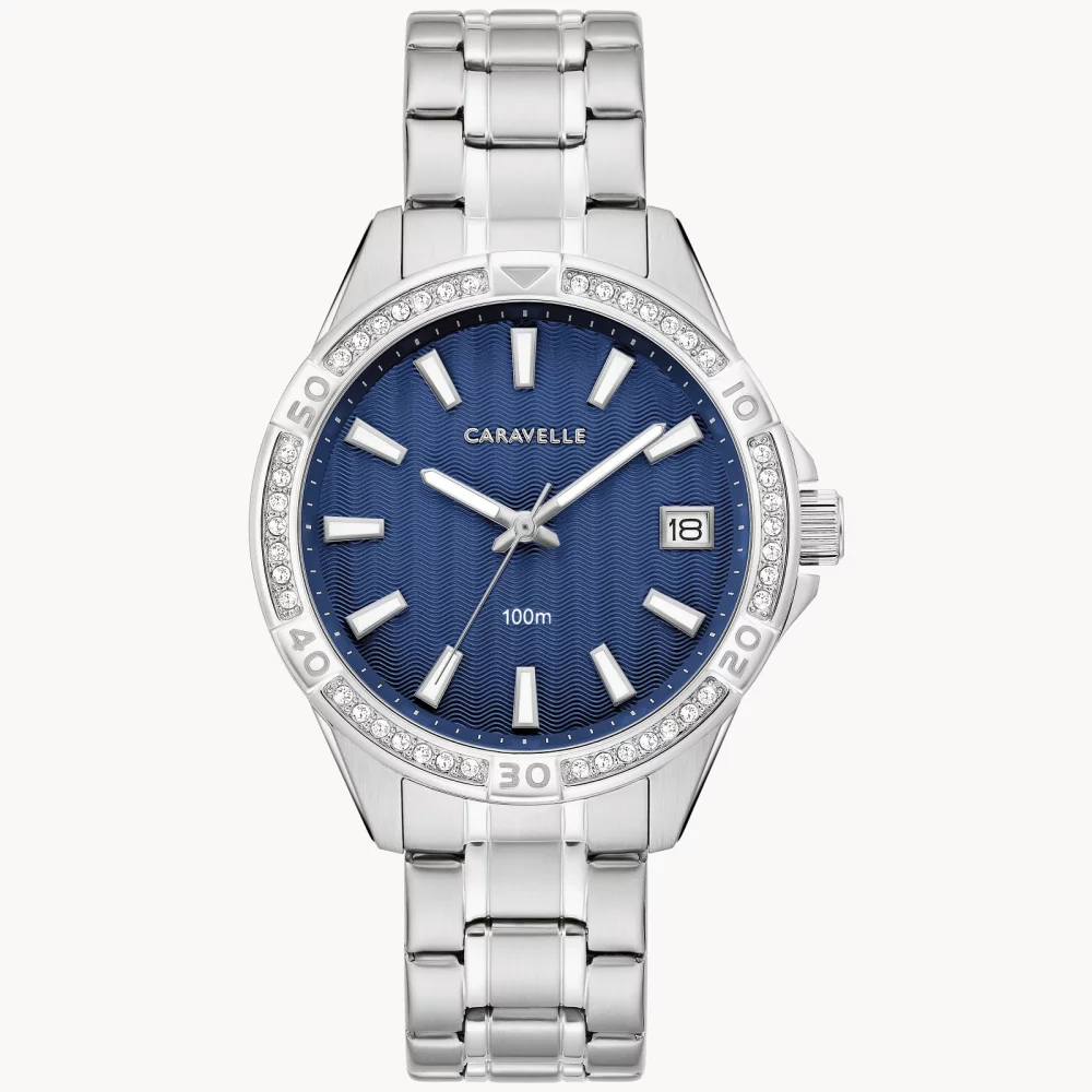 Caravelle® Collection Women's Silver Aqualuxx Watch w/Crystals