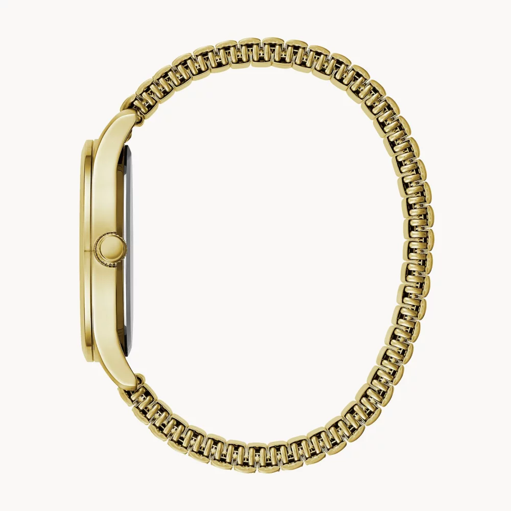 Montre traditionnelle pour homme de la collection Caravelle® en or avec cadran rond blanc mat.