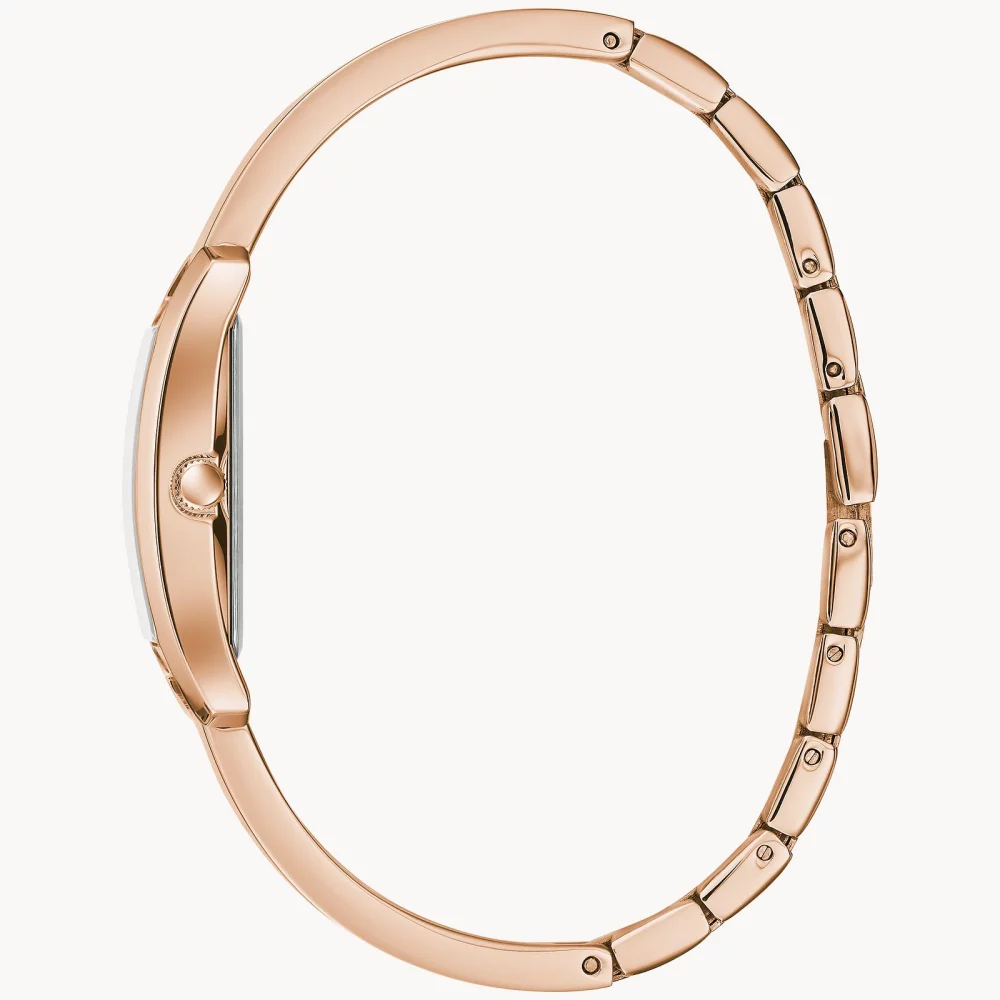 Montre de soirée Caravelle® Collection pour femmes en or rose avec cadran rectangulaire