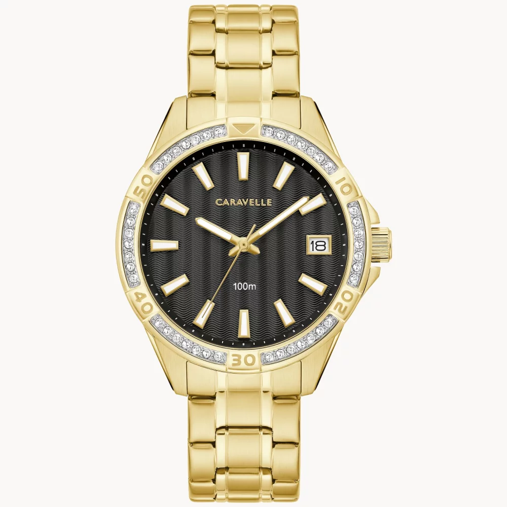 Montre Caravelle® Collection pour femme en or avec cristaux Aqualuxx