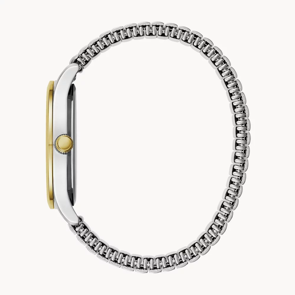 Montre traditionnelle pour hommes de la collection Caravelle® avec cadran rond blanc mat bicolore.