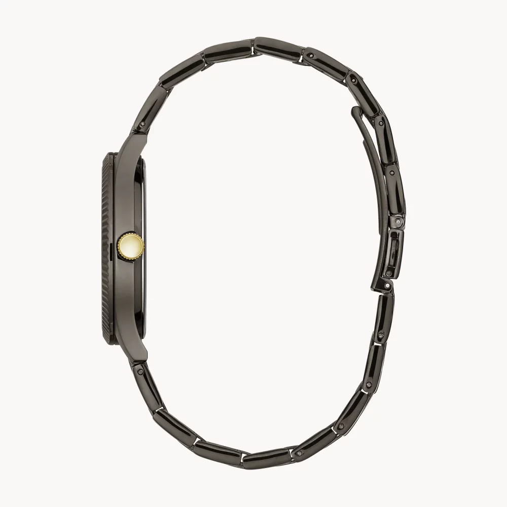 Caravelle® Collection Men's Grey Dress Watch w/Gold Accents