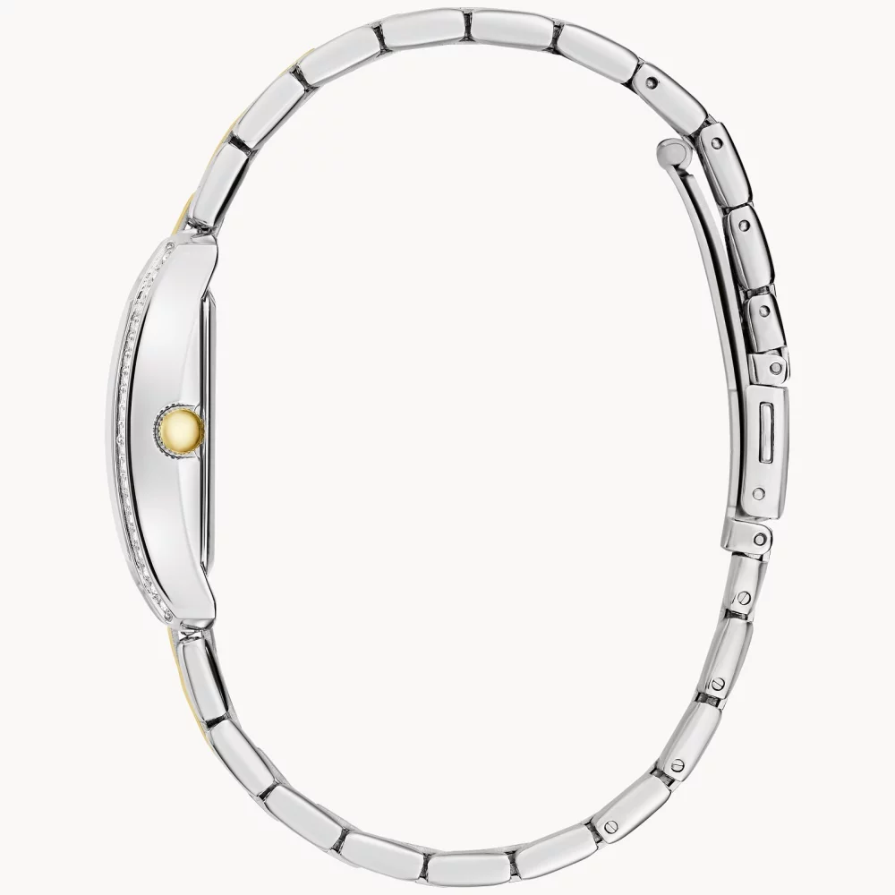 Caravelle® Collection Women's Two Tone Crystal Watch w/Rectangle Dial