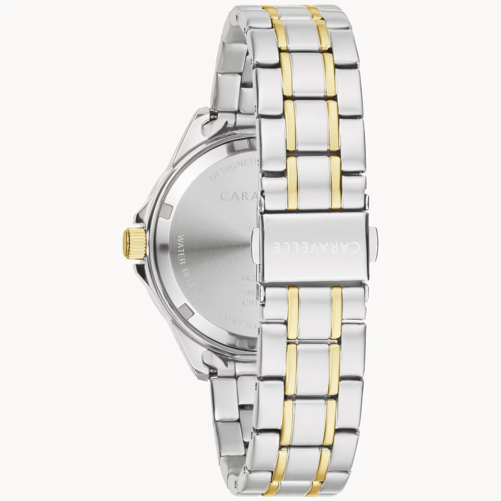 Caravelle® Collection Women's Two Tone Aqualuxx Watch w/Crystals