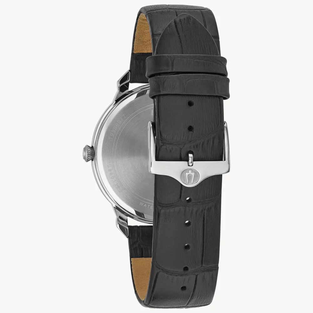 Bulova® Classic Collection Men's Silver Watch w/Crocodile Leather Strap
