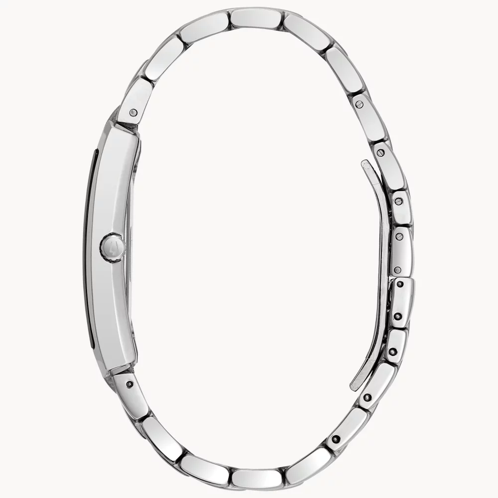 Bulova® Classic Collection Men's Silver Watch w/Rectangular Blue Dial