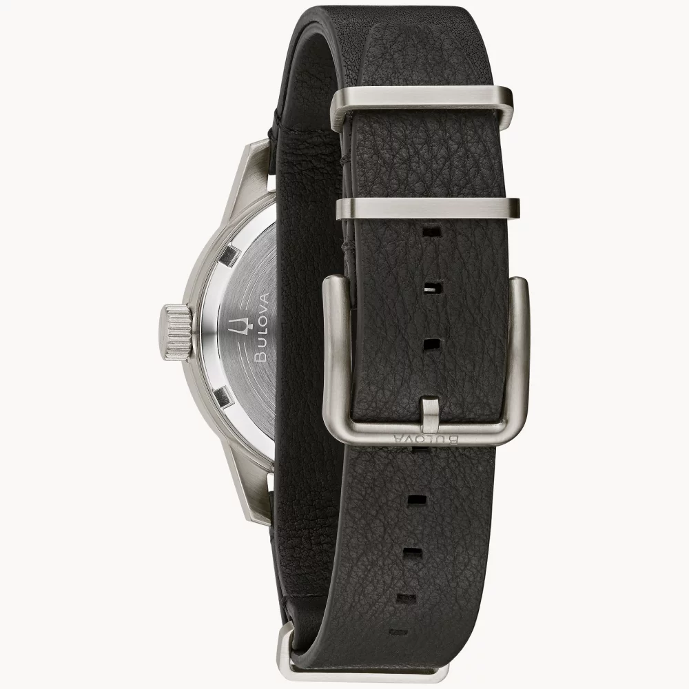 Bulova® Military Collection Men's Automatic Hack Watch w/Black Leather Strap
