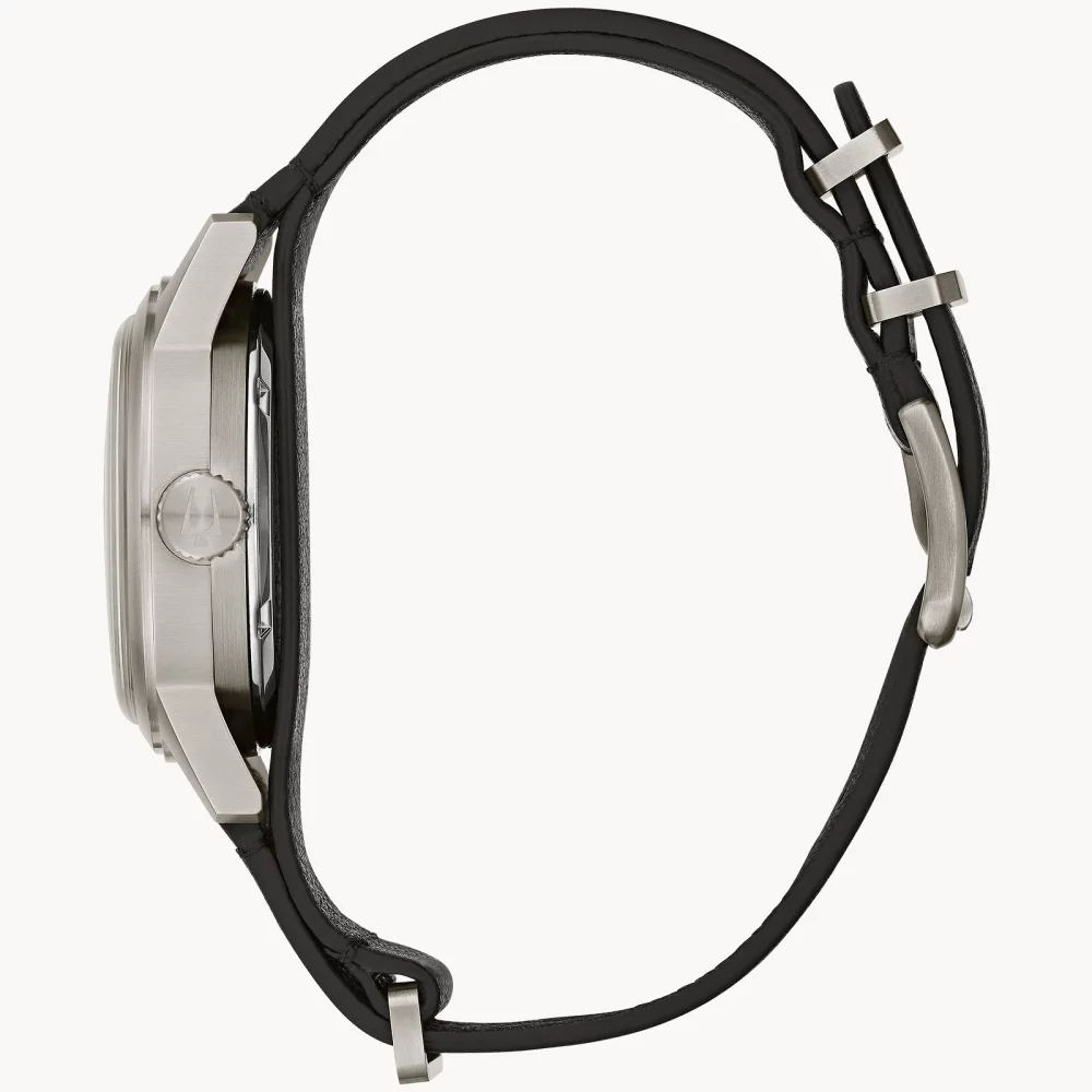 Bulova® Military Collection Men's Automatic Hack Watch w/Black Leather Strap