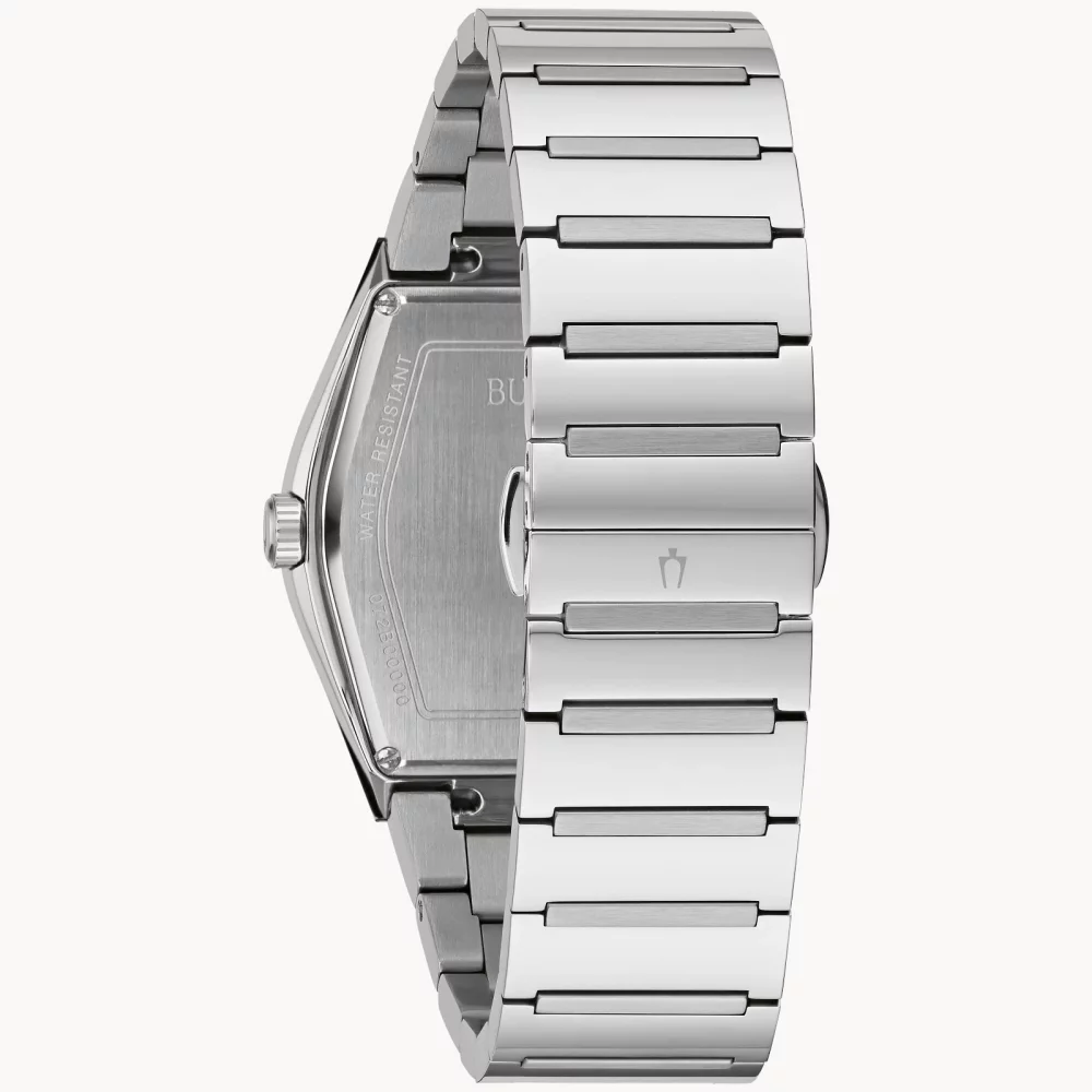 Bulova® Modern Collection Men's Silver Gemini Watch w/Blue Tonneau Dial