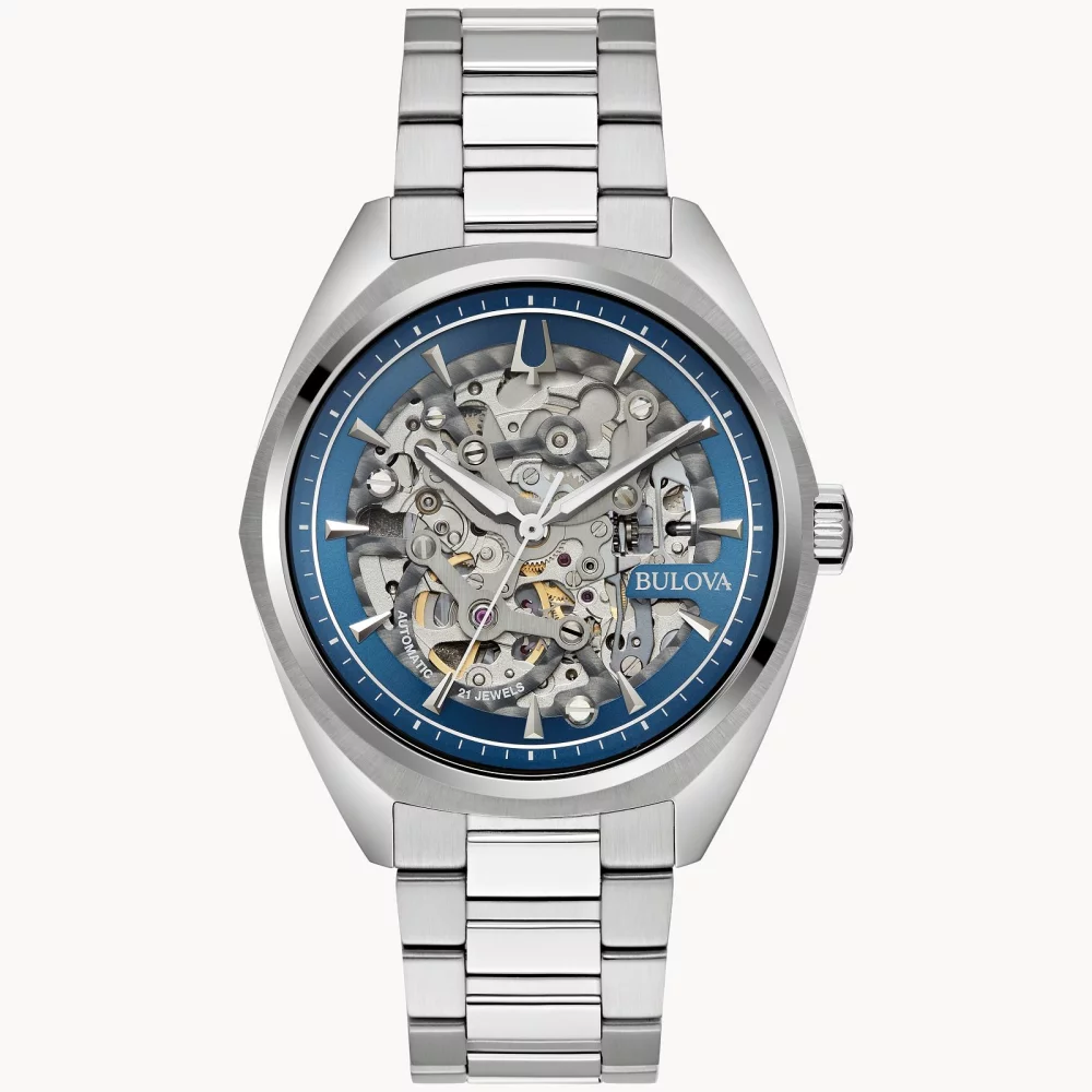 Montre automatique Bulova® Classic Collection pour hommes avec cadran squelette en argent Surveyor