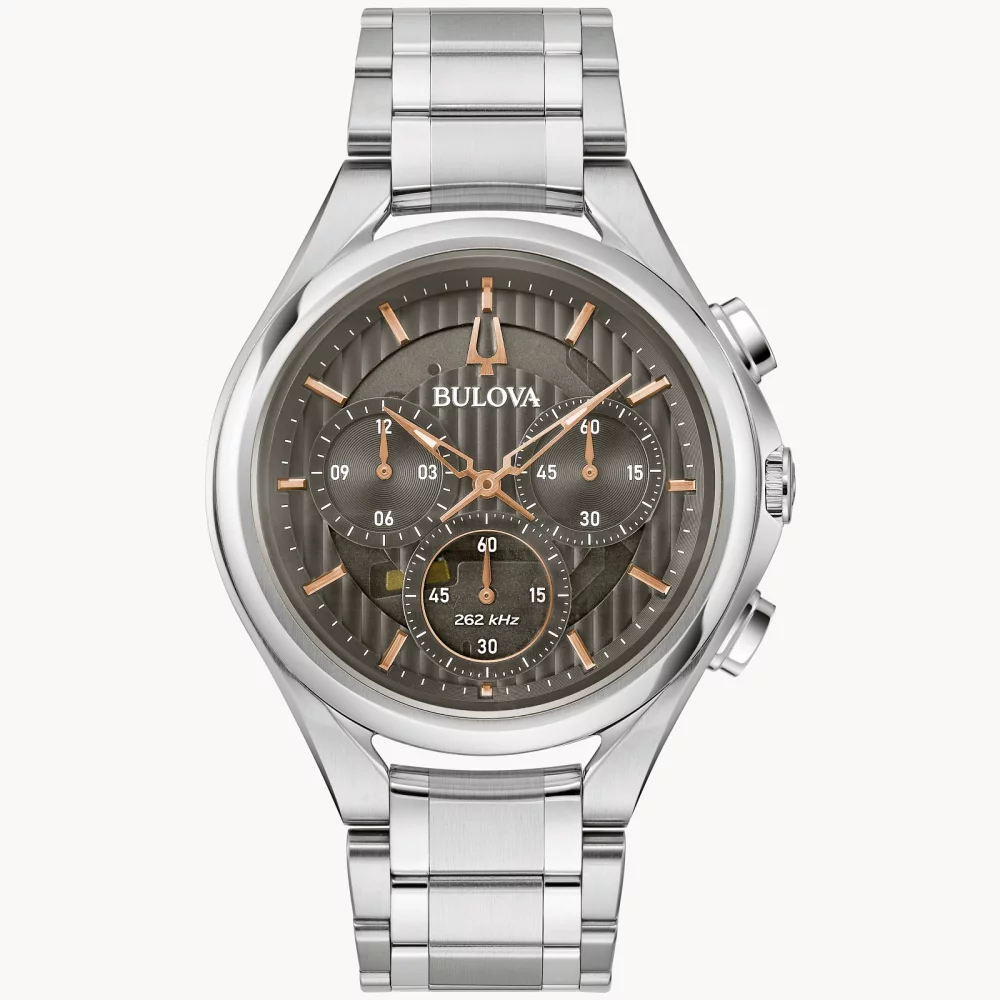 Montre pour homme de la collection Bulova® CURV avec cadran gris rond