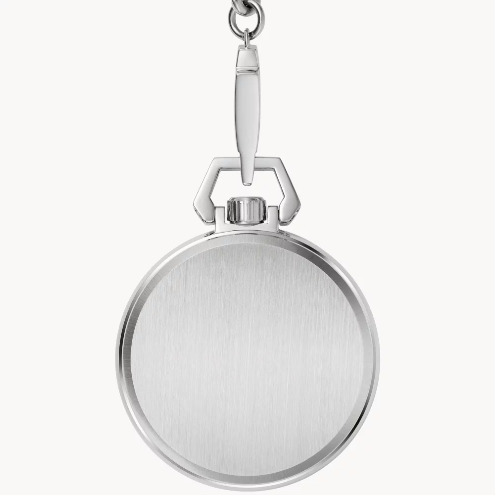 Bulova® Classic Collection Men's Silver Sutton Mechanical Pocket Watch w/Blue Accents