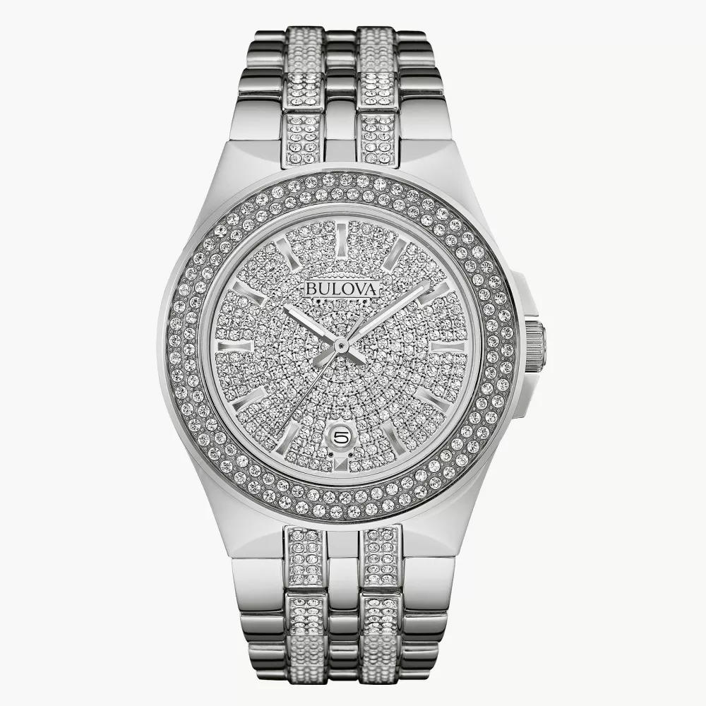 Montre Bulova® Crystal Collection pour homme, modèle Silver Phantom