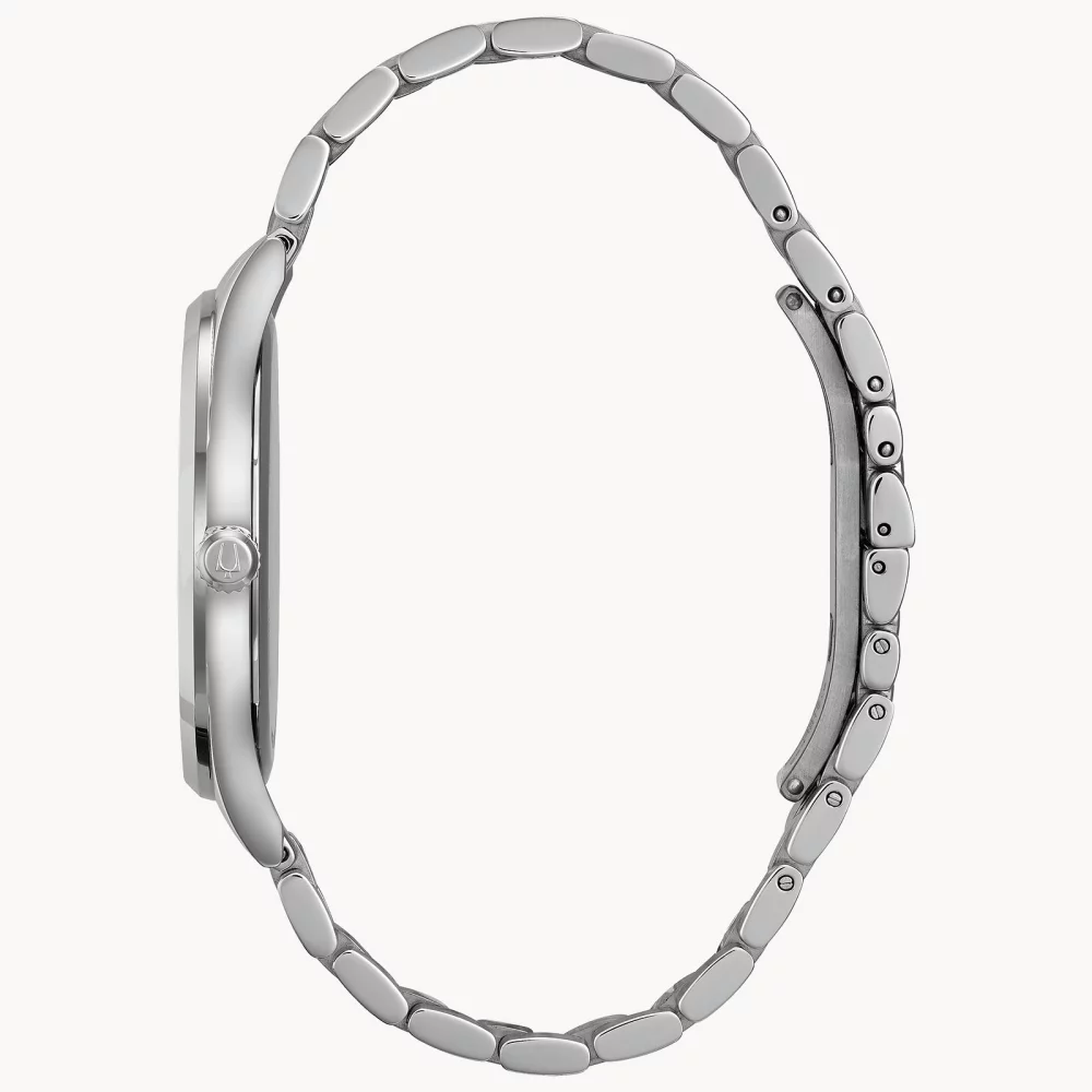 Montre pour homme de la collection classique Bulova® avec cadran rond gris en métal gris arme.