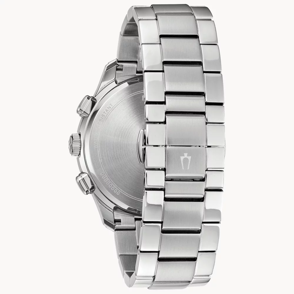 Bulova® Classic Collection Men's Silver Chronograph Wilton Watch w/Round Black Dial