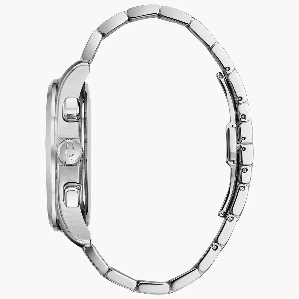 Bulova® Classic Collection Men's Silver Chronograph Wilton Watch w/Round Black Dial