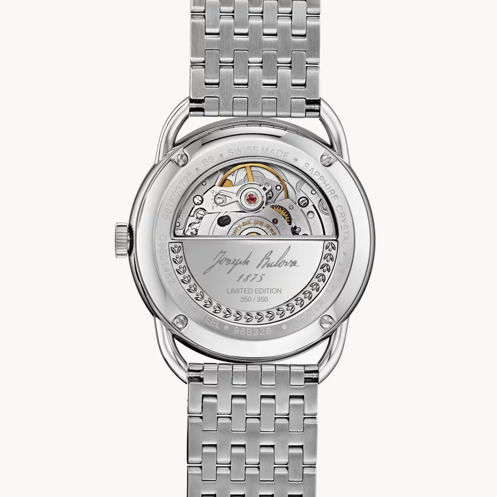 Montre automatique Commodore pour homme de la collection Joseph Bulova® en argent (38 mm)