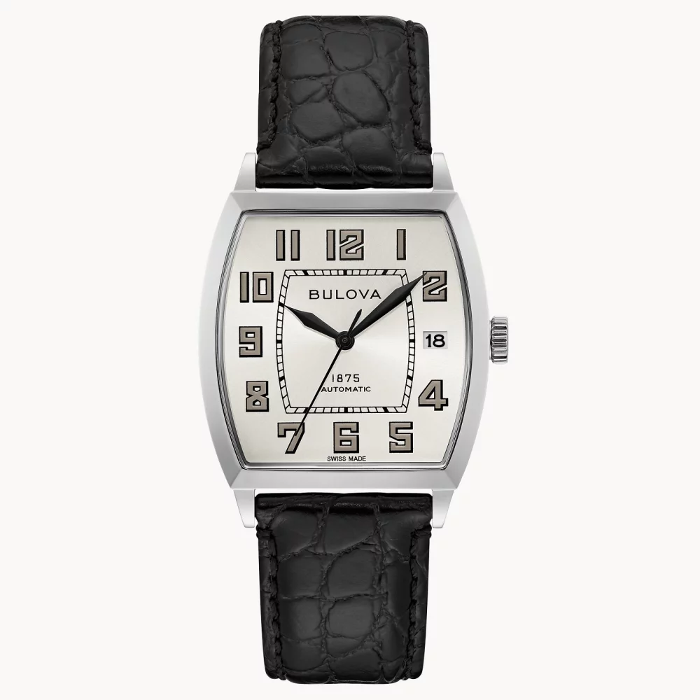Montre automatique Banker pour homme de la collection Joseph Bulova® avec cadran beige en forme de tonneau