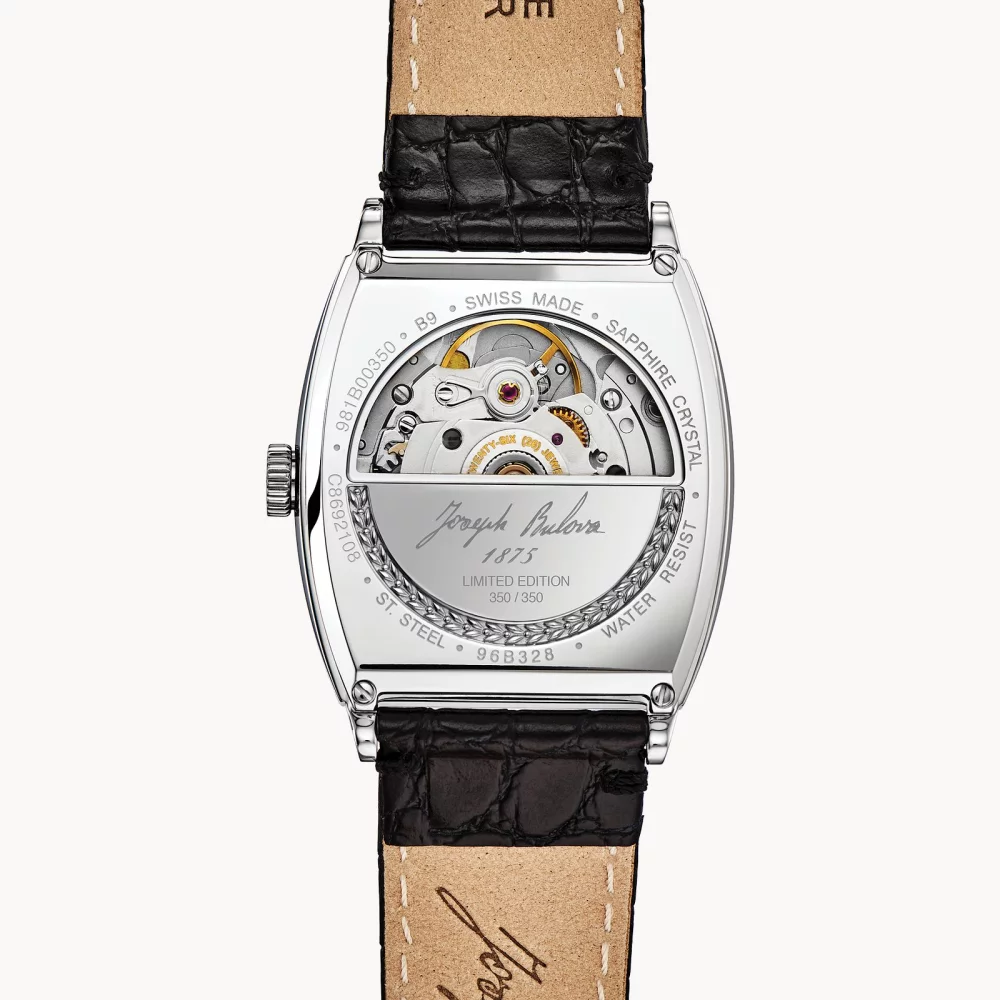 Joseph Bulova® Collection Men's Silver Automatic Banker Watch w/Tonneau Beige Dial