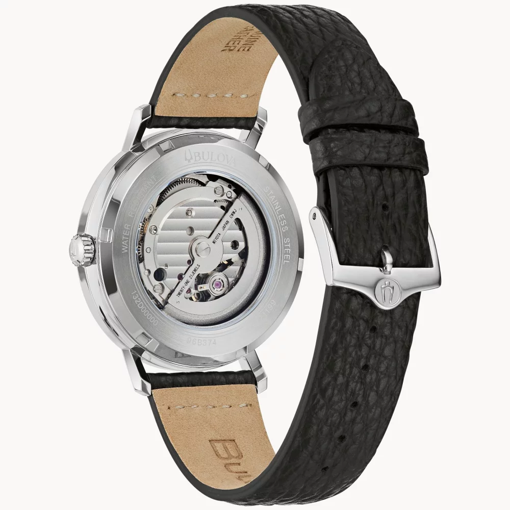 Montre automatique Bulova® Classic Collection pour homme Aerojet en argent avec cadran rond bleu