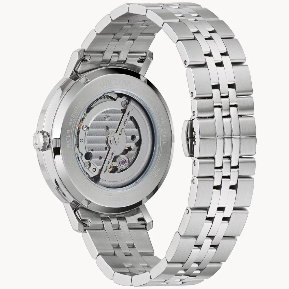 Bulova® Classic Collection Men's Silver Aerojet Automatic Watch w/Round Brown Dial
