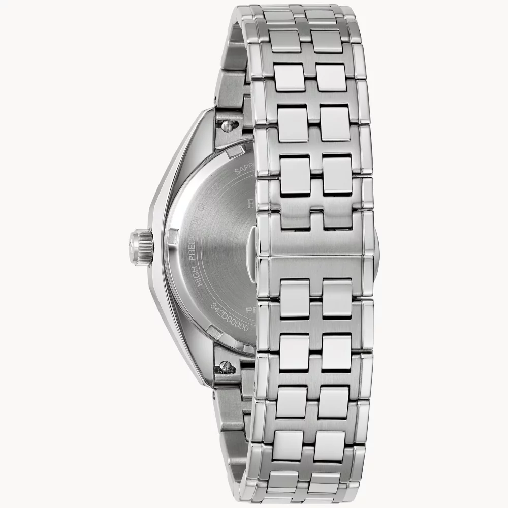 Montre Bulova® Classic Collection pour hommes, modèle Silver Jet Star avec cadran rond rouge.