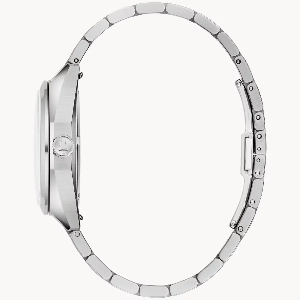 Montre Bulova® Classic Collection pour hommes, modèle Silver Jet Star avec cadran rond rouge.