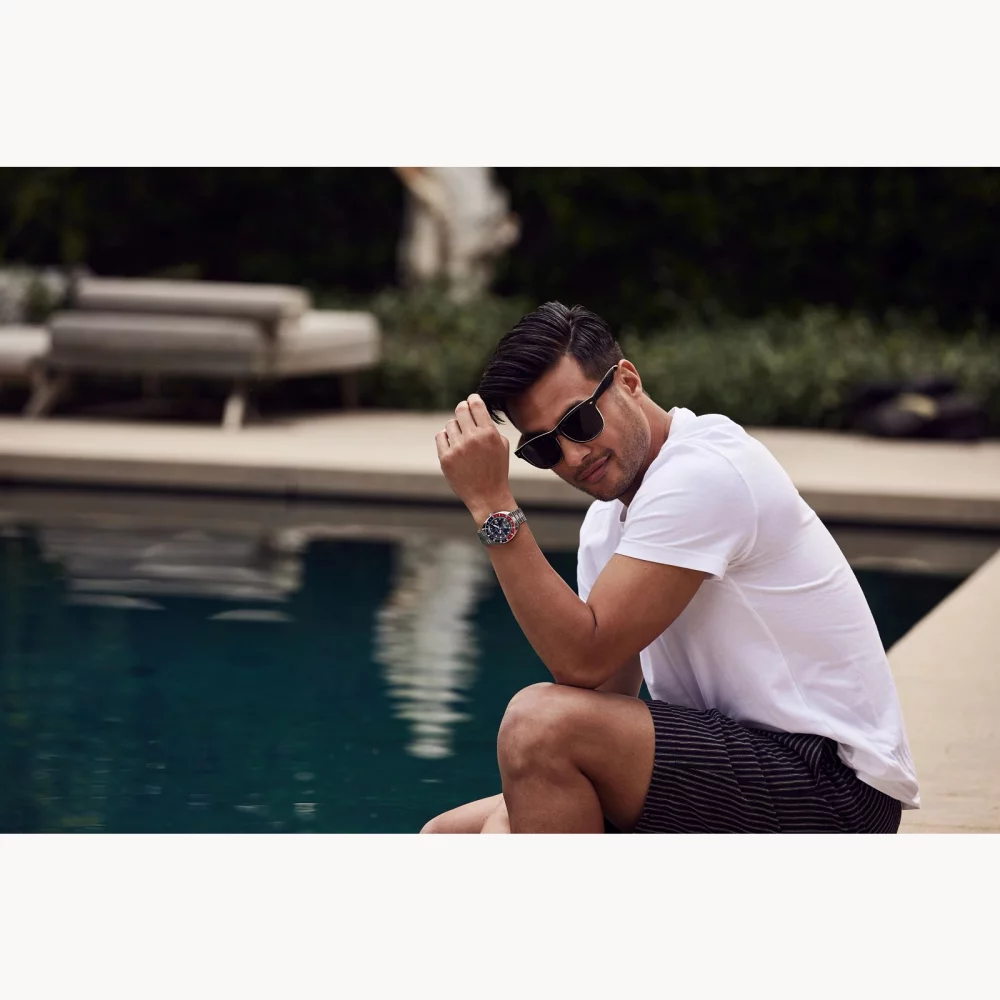 Montre automatique GMT pour hommes de la collection Bulova® Oceanographer avec cadran bleu rond