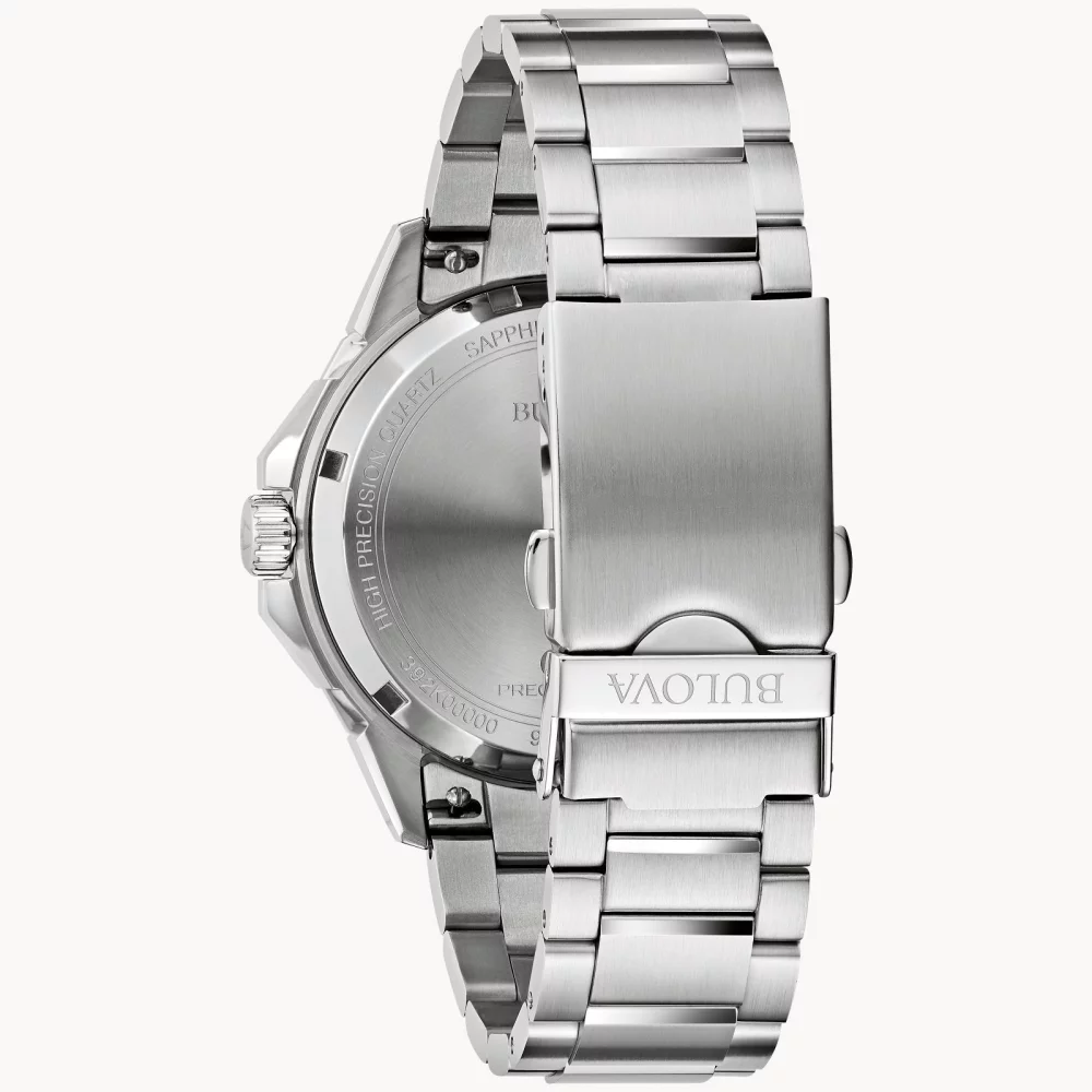 Bulova® Marine Star® Collection Men's Silver Watch w/Round Beige Dial