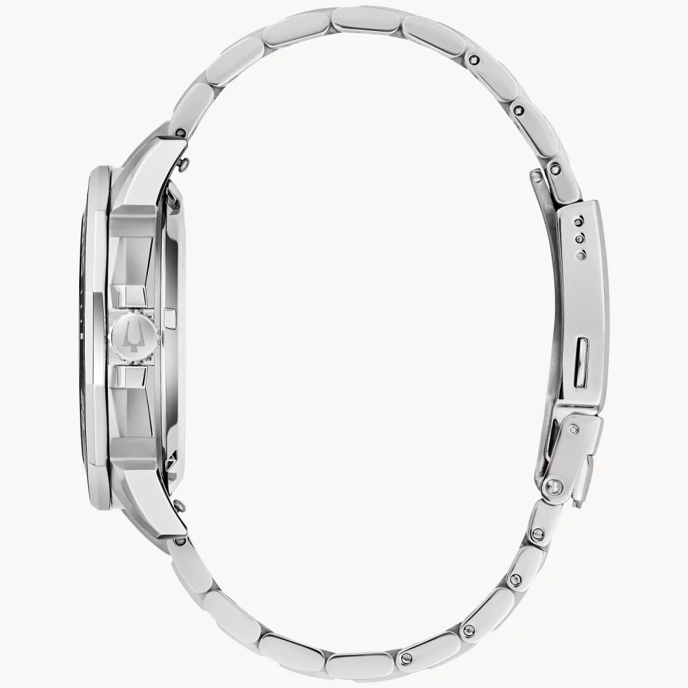 Bulova® Marine Star® Collection Men's Silver Watch w/Round Beige Dial