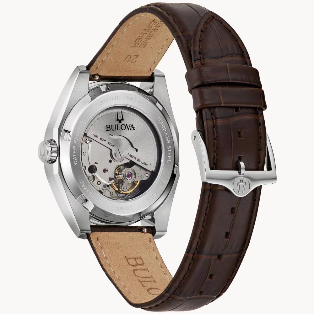 Bulova® Classic Collection Men's Silver Automatic Surveyor Watch w/Round Pistachio Green Dial