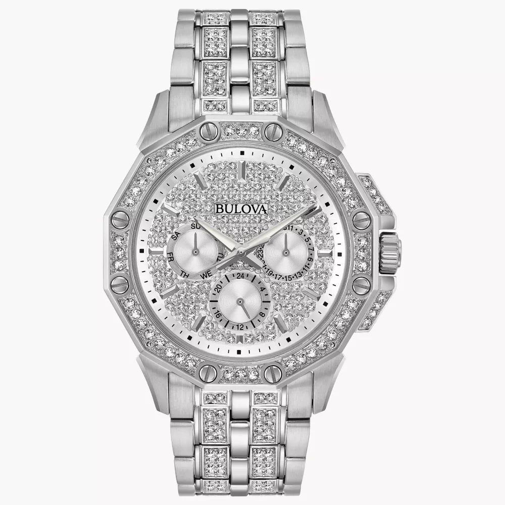 Bulova® Crystal Collection Men's Silver Octava Watch
