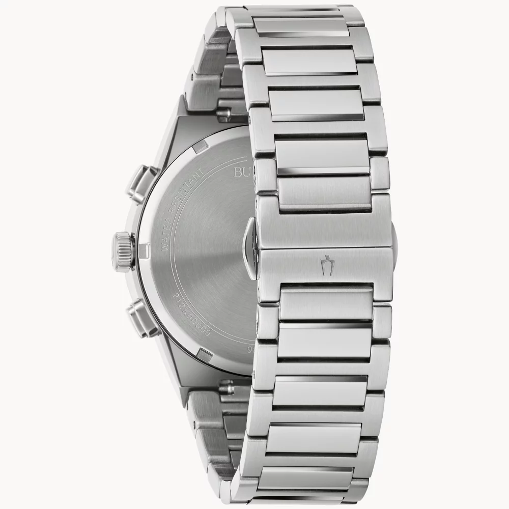 Bulova® Modern Collection Men's Silver Chronograph Millennia® Watch w/Round Black Dial