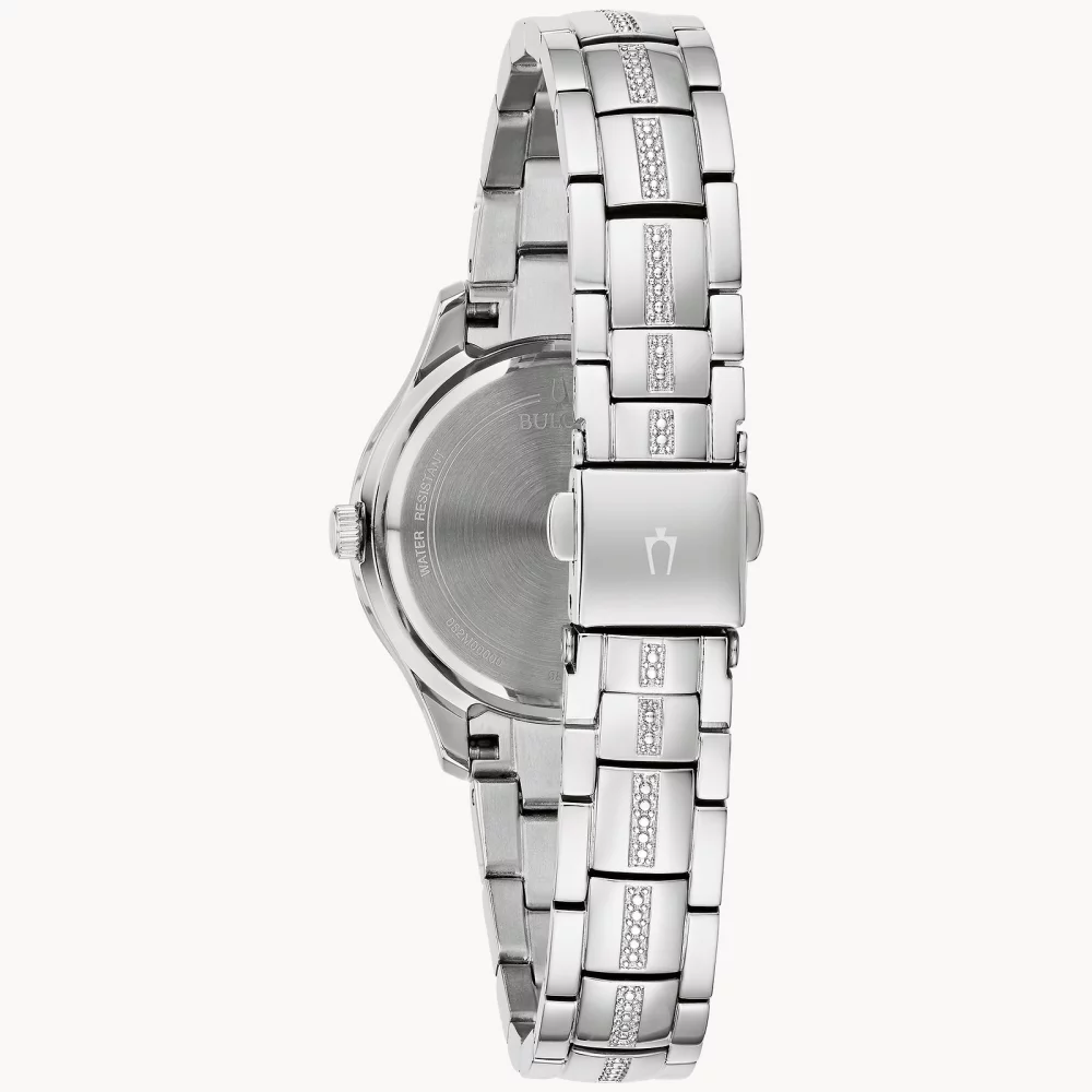 Bulova® Crystal Collection Women's Silver Phantom Watch w/Mother Of Pearl Dial