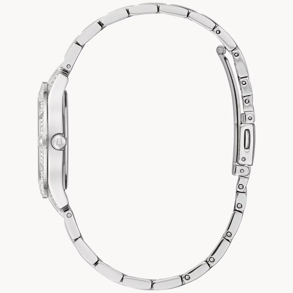 Bulova® Crystal Collection Women's Silver Phantom Watch w/Mother Of Pearl Dial