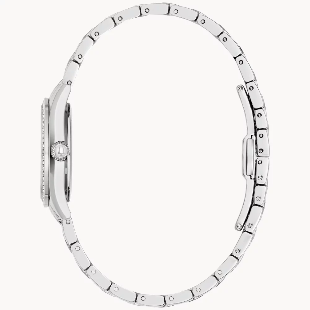 Montre pour femme de la collection Bulova® Crystal en argent avec cadran en nacre à motif