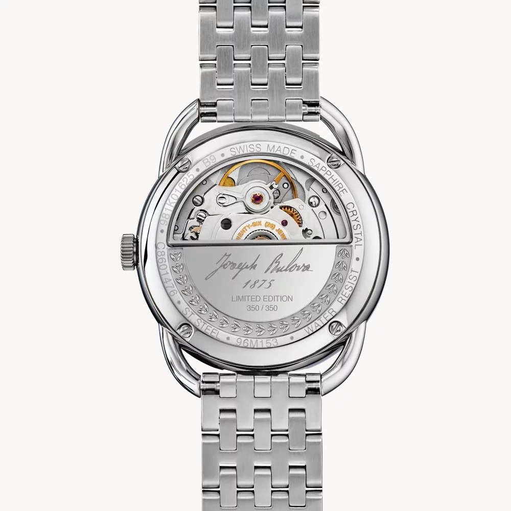 Montre automatique Commodore en argent pour femme de la collection Joseph Bulova® (34 mm)