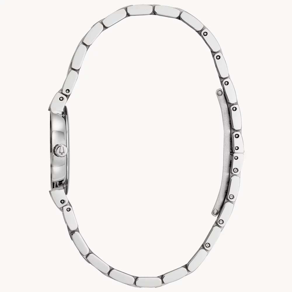 Bulova® Modern Collection Women's Silver Futuro Watch w/Black Mother of Pearl Dial (26 Mil)